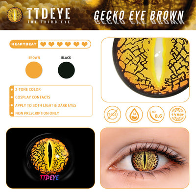 TTDeye Gecko Eye Brown Colored Contact Lenses