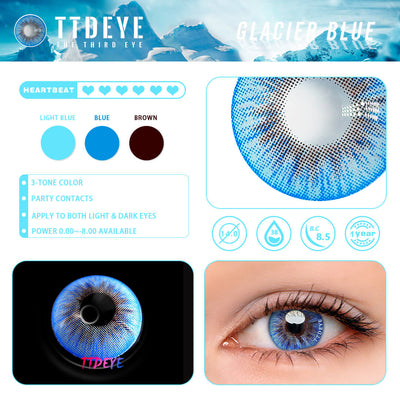 TTDeye Glacier Blue Colored Contact Lenses