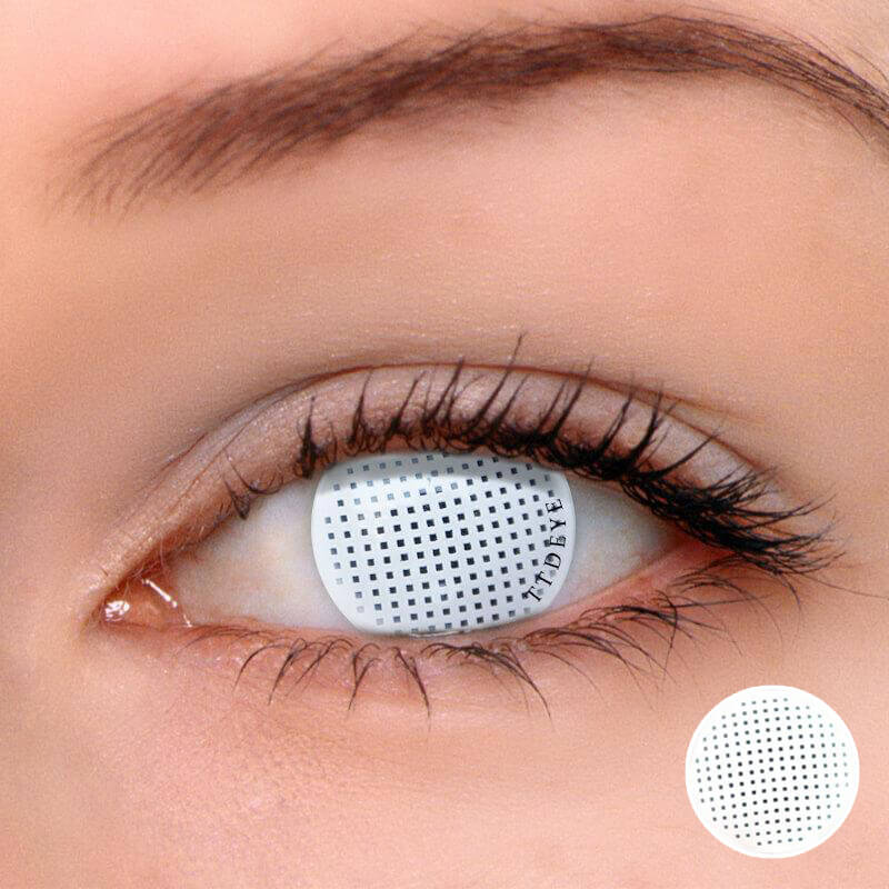 TTDeye Gridding White Colored Contact Lenses
