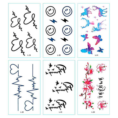 TTDeye Heartbeat 30 Piece Tattoo Stickers