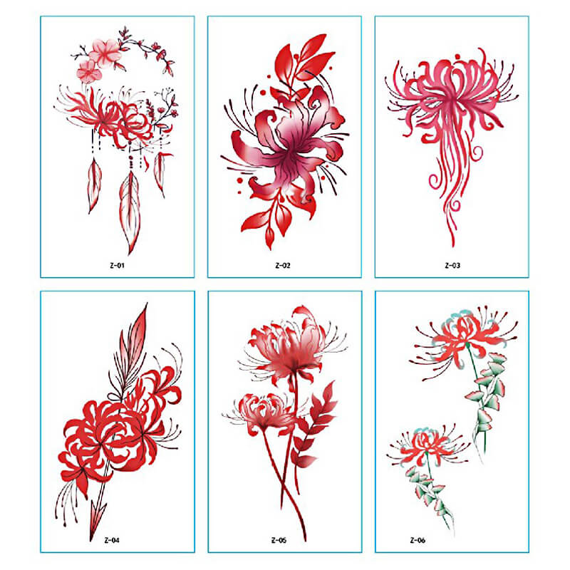 TTDeye Hell Flower 30 Piece Tattoo Stickers