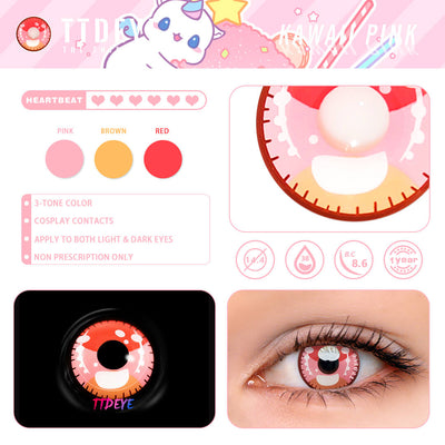 TTDeye Kawaii Pink Colored Contact Lenses