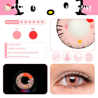TTDeye Kitty Pink Colored Contact Lenses