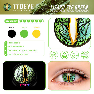 TTDeye Lizard Eye Green Colored Contact Lenses