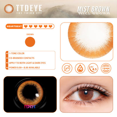 REAL x TTDeye Mist Brown Colored Contact Lenses