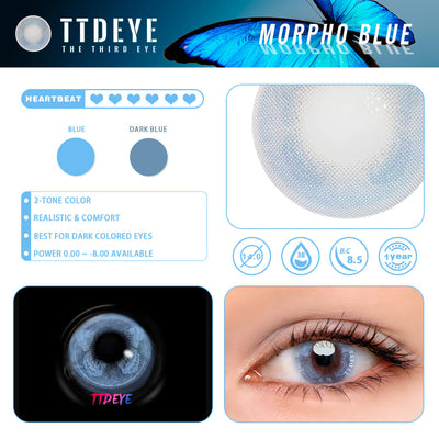 TTDeye Morpho Butterfly Blue Colored Contact Lenses