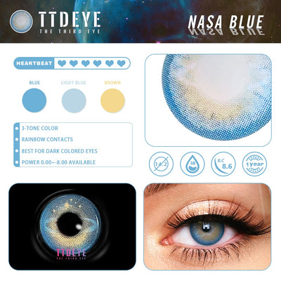 TTDeye NASA Blue Colored Contact Lenses