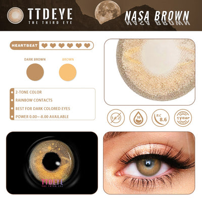 TTDeye NASA Brown Colored Contact Lenses