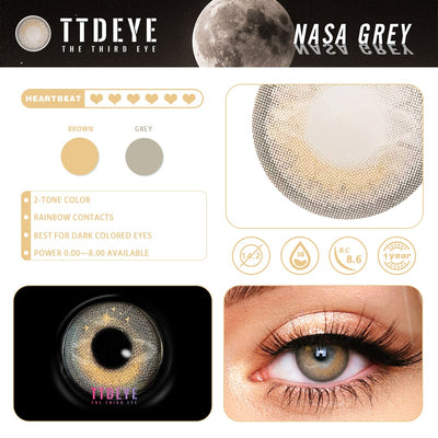 TTDeye NASA Grey Colored Contact Lenses