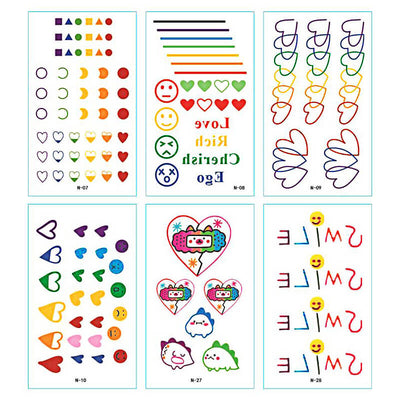 TTDeye Rainbow Neon 30 Piece Tattoo Stickers