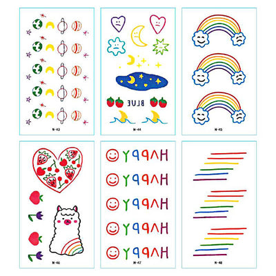 TTDeye Rainbow Rain 30 Piece Tattoo Stickers