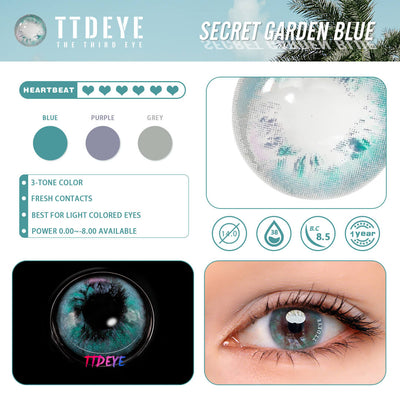 TTDeye Secret Garden Blue Colored Contact Lenses