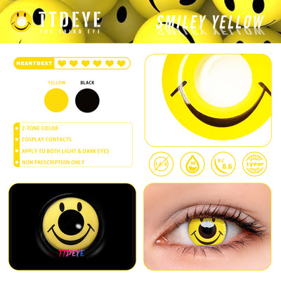 TTDeye Smiley Yellow Colored Contact Lenses