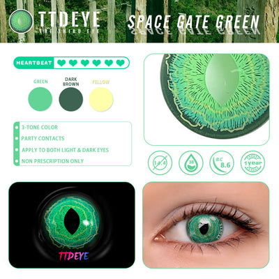 TTDeye Space Gate Green Colored Contact Lenses