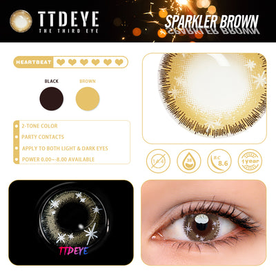 TTDeye Sparkler Brown Colored Contact Lenses