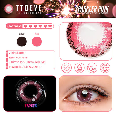 TTDeye Sparkler Pink Colored Contact Lenses