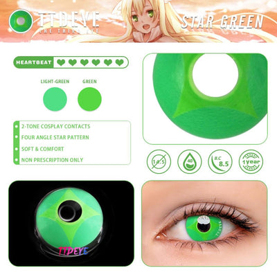 TTDeye Star Green Colored Contact Lenses