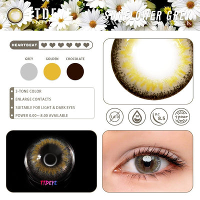 TTDeye Sunflower Grey Colored Contact Lenses