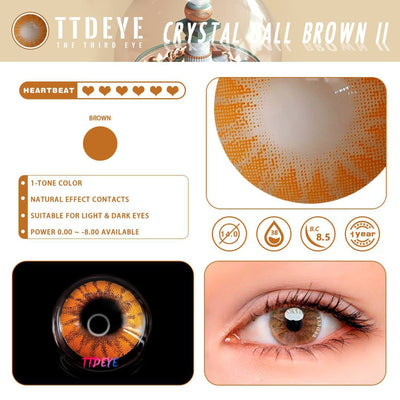 TTDeye Crystal Ball Brown II Colored Contact Lenses