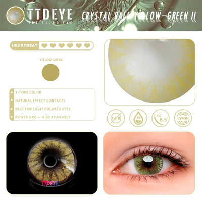 TTDeye Crystal Ball Yellow-Green II Colored Contact Lenses