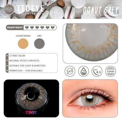 TTDeye Donut Grey Colored Contact Lenses