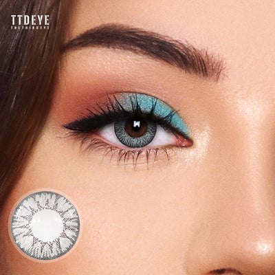 TTDeye Floweriness Grey Colored Contact Lenses