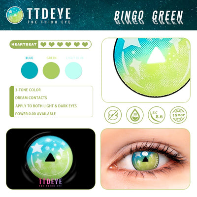 TTDeye Bingo Green Colored Contact Lenses