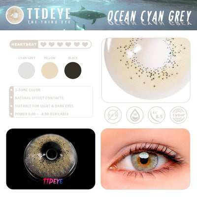 TTDeye Ocean Cyan Grey Colored Contact Lenses