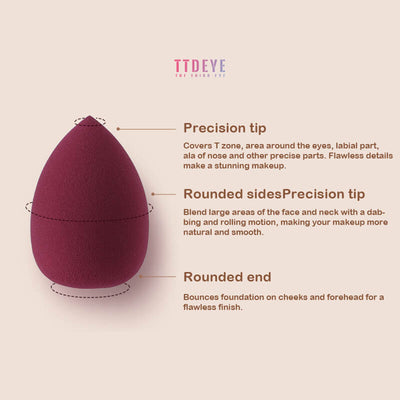 TTDeye Burgundy Red Flawless Makeup Sponge